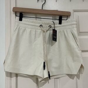 n:PHILANTHROPY Cream Athletic Shorts with Elastic Waistband
